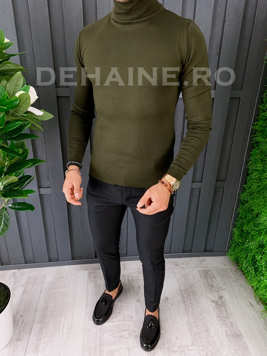 Helanca barbati kaki slim fit zr a6745 p8-3